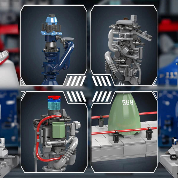 Methalox-Raketenmotor-Schau | 495 Teile