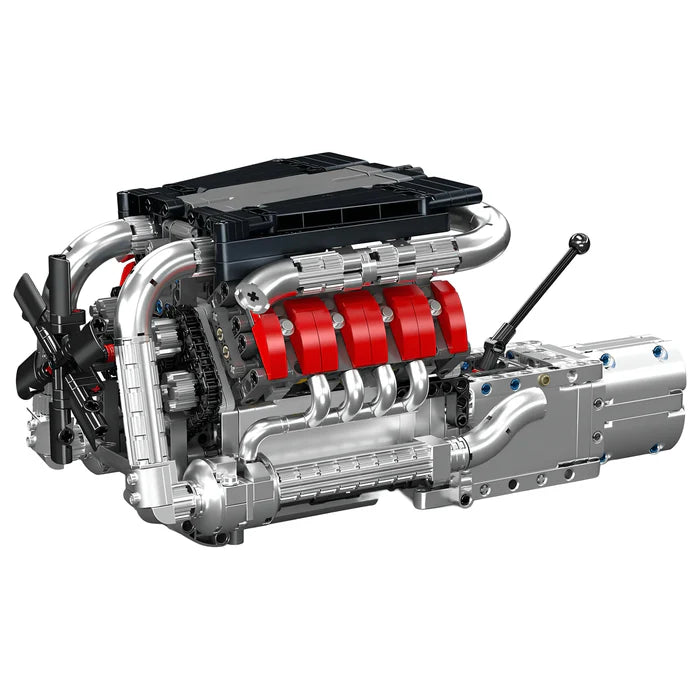 Motorisierter Deutscher V8-Motor mit Getriebe | 1168 Teile