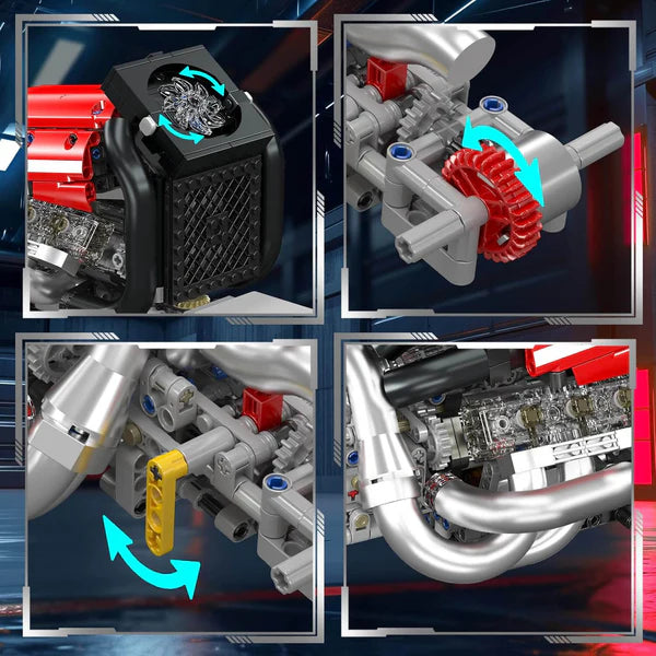 Grand Prix Rennwagen-Motor | 979 Teile