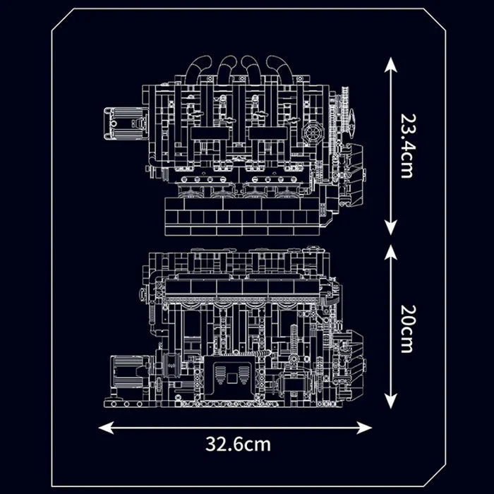 Motorisierter L4-Benzinmotor | 1786 Teile