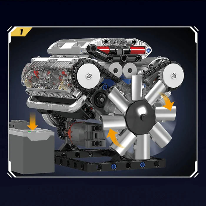 Motorisierter V8-Motor | 534 Teile