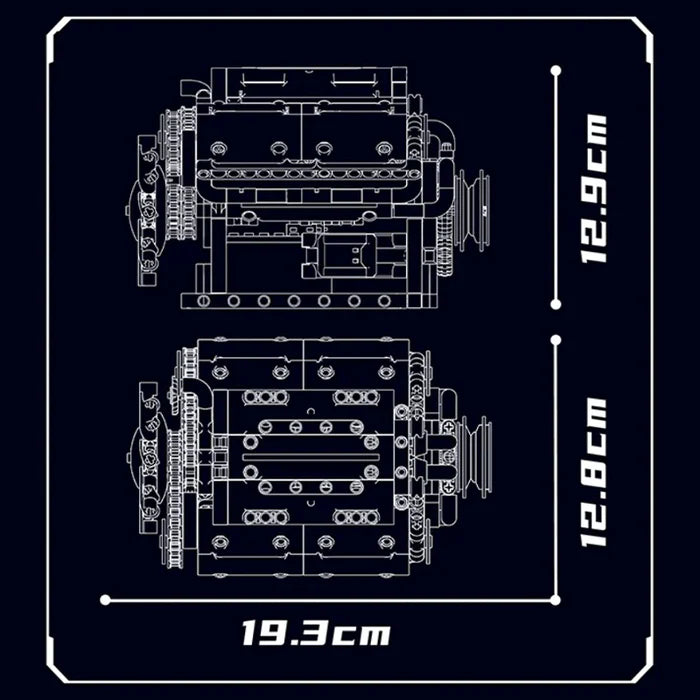 Motorisierter V8-Motor | 534 Teile