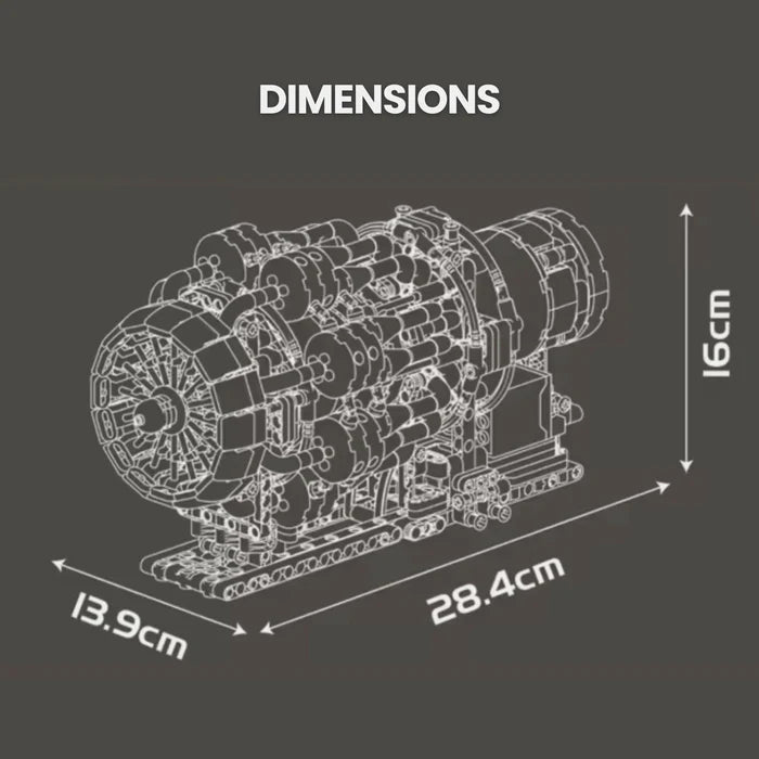 Motorisierter Turbojet-Triebwerk | 1214 Teile