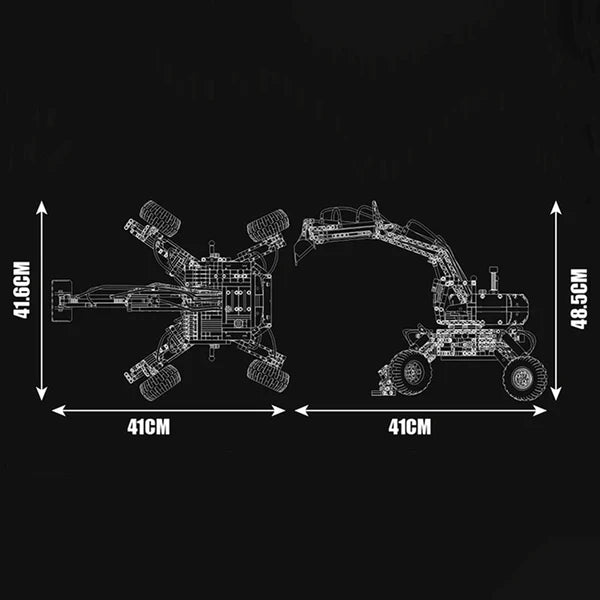 Pneumatischer Geländebagger | 1391 Teile