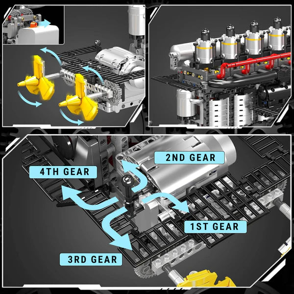 Doppelpropeller Marine-Diesel-Motor | 3221 Teile