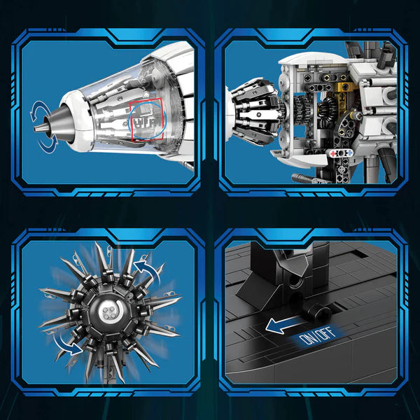 Motorisierter Flugzeugmotor | 1350 Teile
