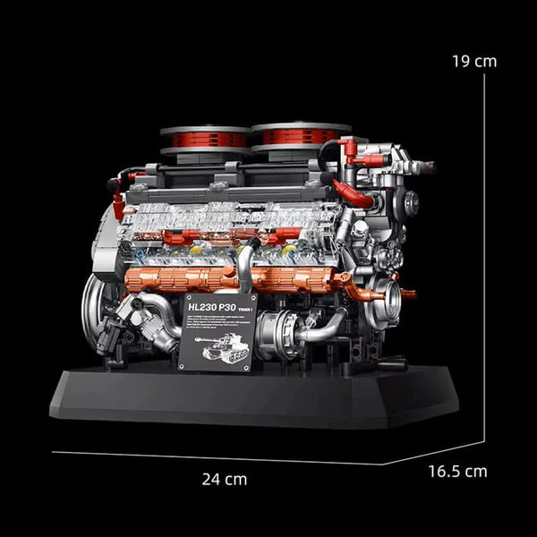 WW2 Deutscher V8 Panzer-Motor | 1235 Teile
