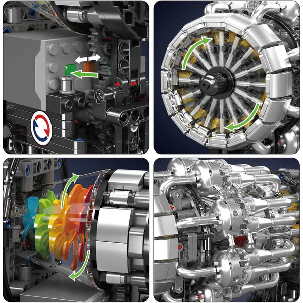 Motorisierter Turbofan-Motor | 1213 Teile