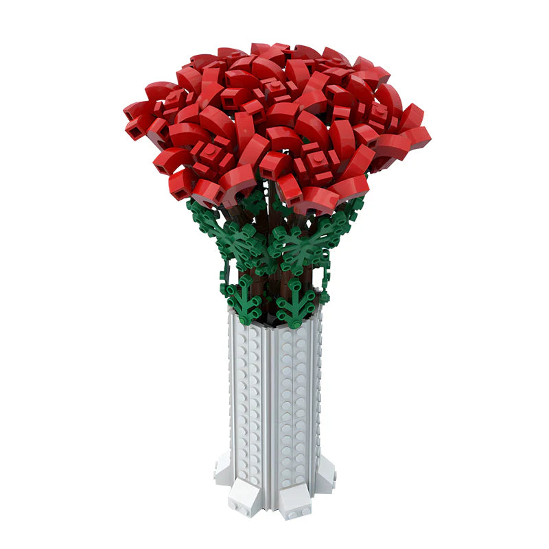 BLUMENBOUQUET MIT VASE | 443 TEILE