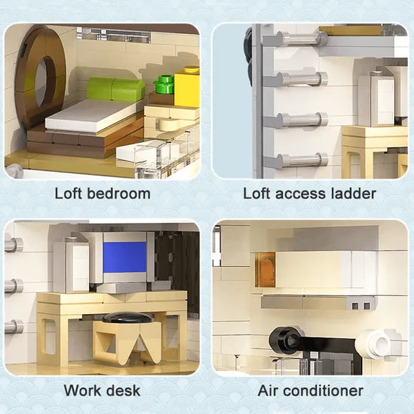 Japanisches Dampfbun-Haus | 1107 Teile
