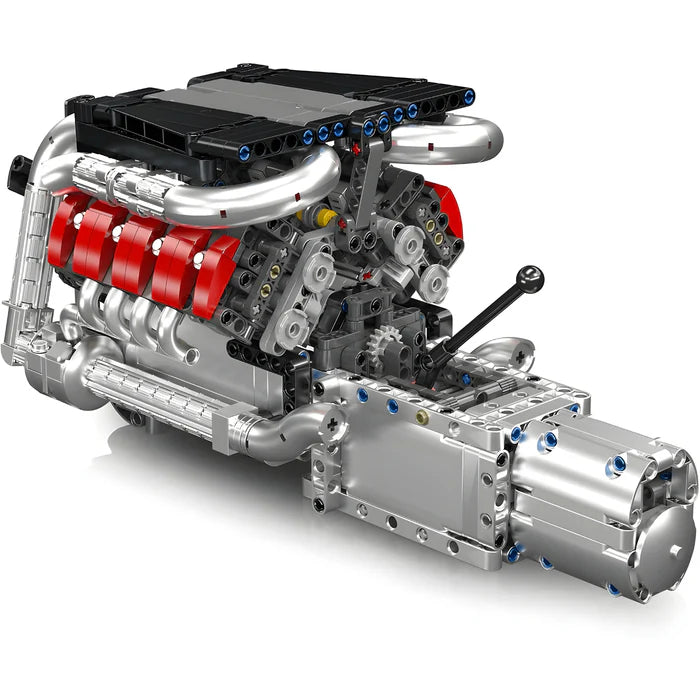 Motorisierter Deutscher V8-Motor mit Getriebe | 1168 Teile