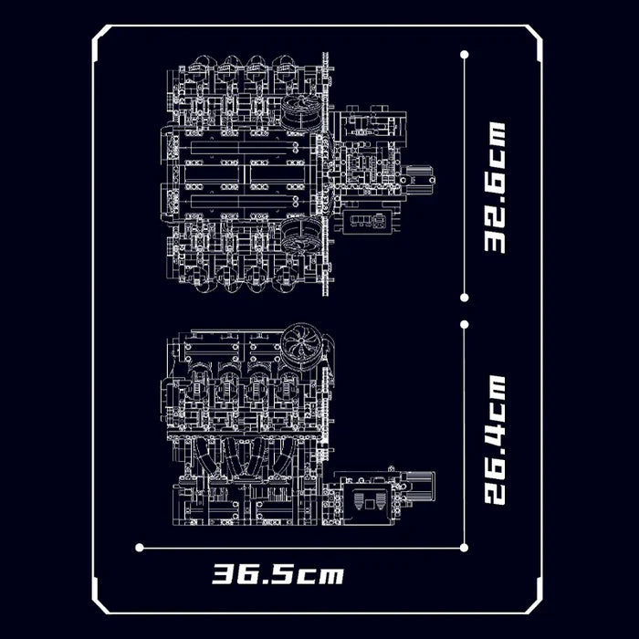 Motorisierter Italienischer V8-Motor | 2717 Teile