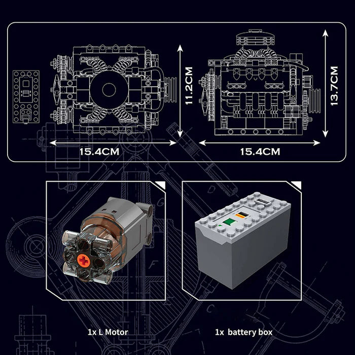 Motorisierter Flat-6-Motor | 2376 Teile