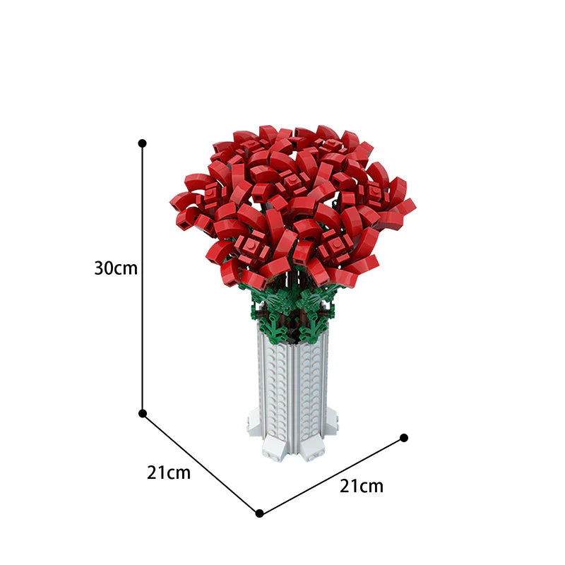 BLUMENBOUQUET MIT VASE | 443 TEILE