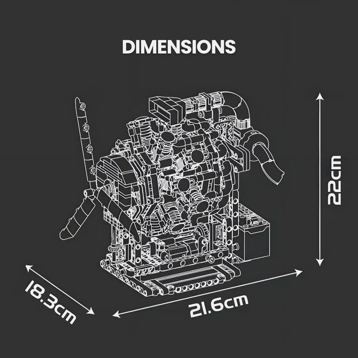 Motorisierter Radialflugzeugmotor | 1146 Teile