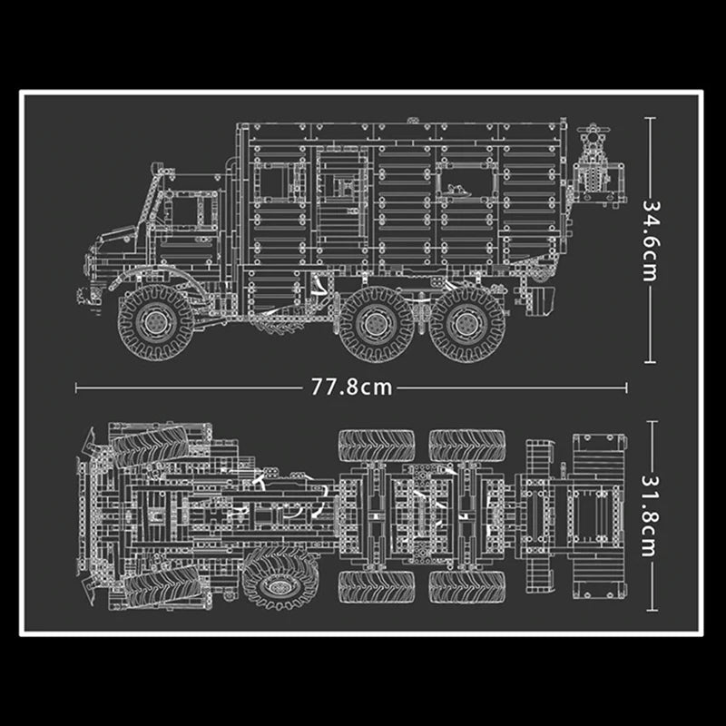 FERNGESTEUERTES 6-RÄDRIGES UNIMOG | 6689 TEILE